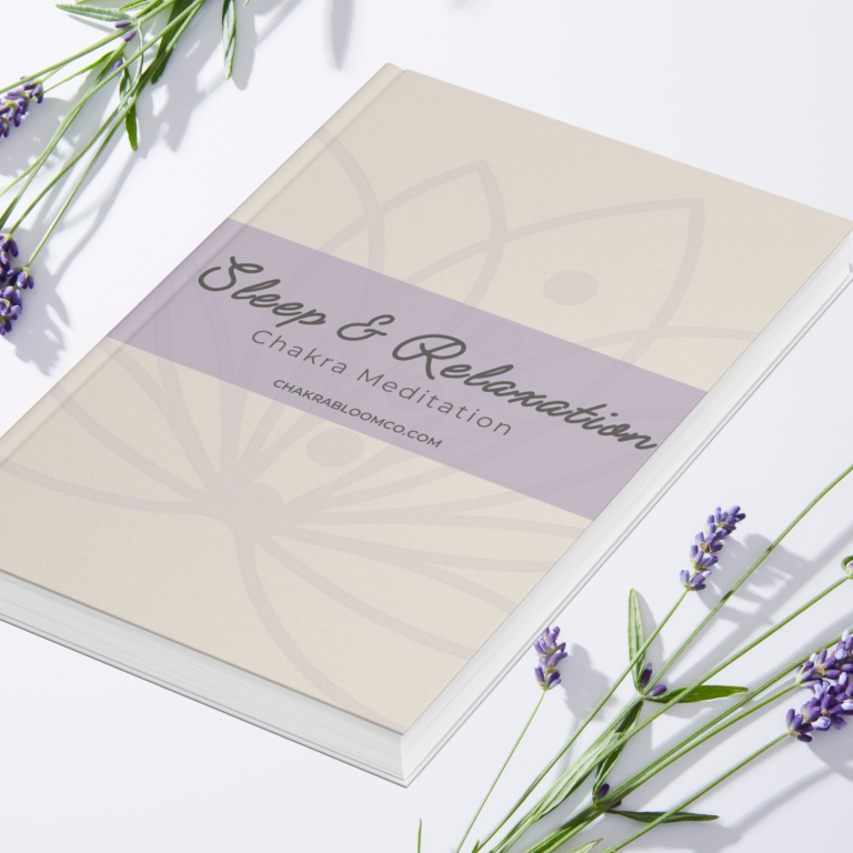 A guidebook titled "Yoga & Relaxation" with a lavender colour scheme and floral accents.