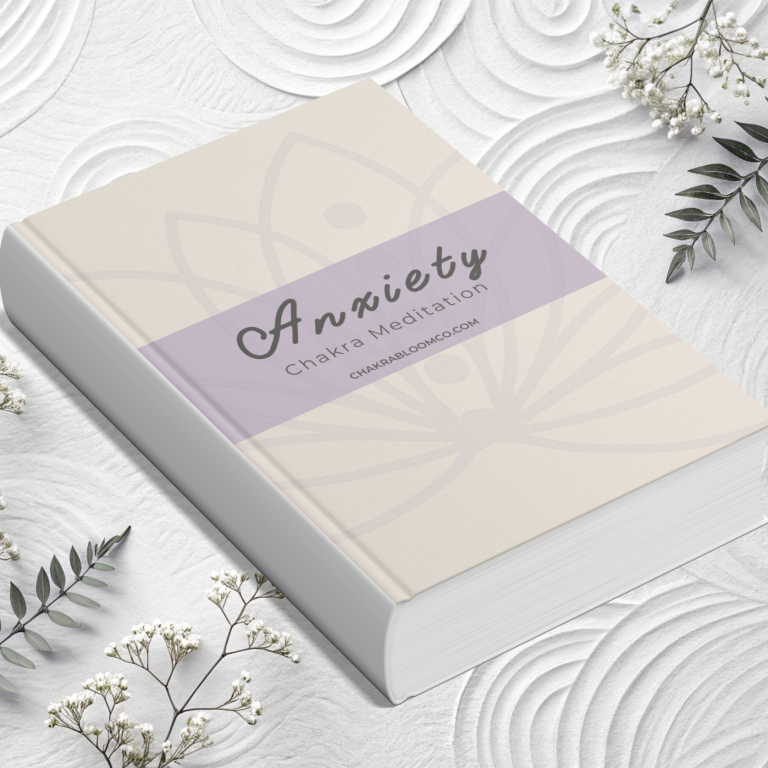 A softcover book titled "Anxiety" with a minimal design and floral elements.